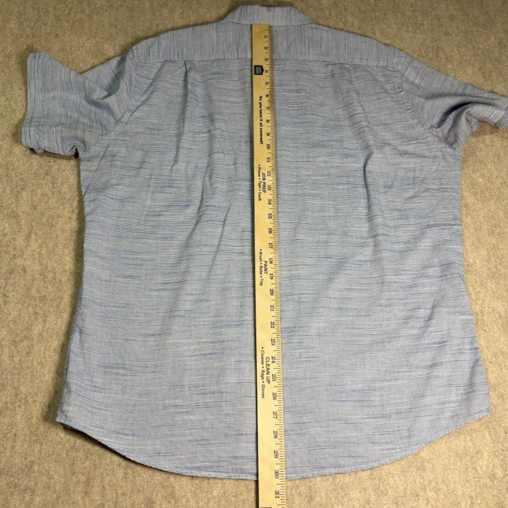 IZOD Saltwater Shirt Mens XL Blue Cotton Striped Short Sleeve Casual Coastal XL - Picture 6 of 8